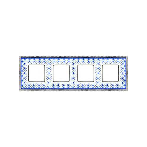  Рамка Vintage Porcelain Blue LYS / Хром 4-постовая Fede FD01344AZCB