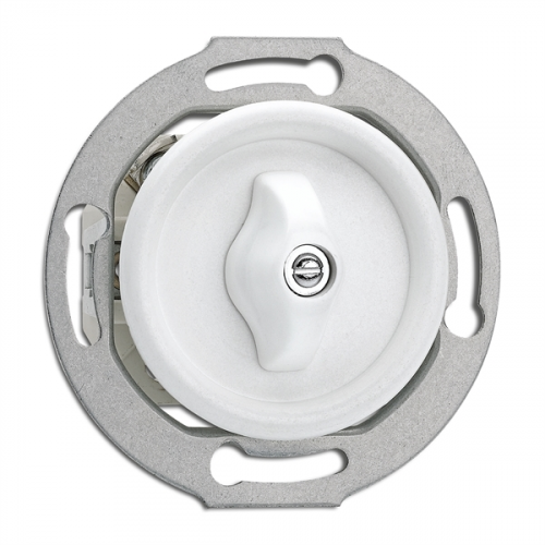  Поворотный выключатель Duroplast 10A, AC DC 250V Duroplast центральная вставка и ручка. Безвинтовые зажимы. Проходной переключатель THPG 186887
