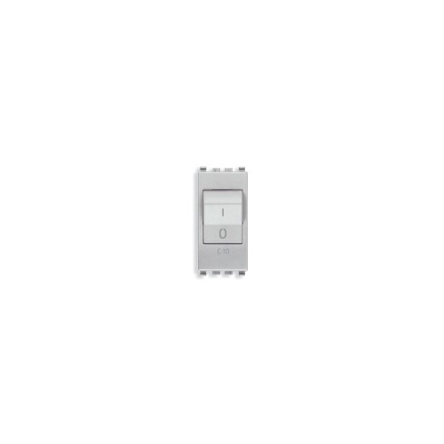  Выключатель термомагнитный 1p+n c10 120-230v, серебро матовое Vimar Eikon 20405.10.N