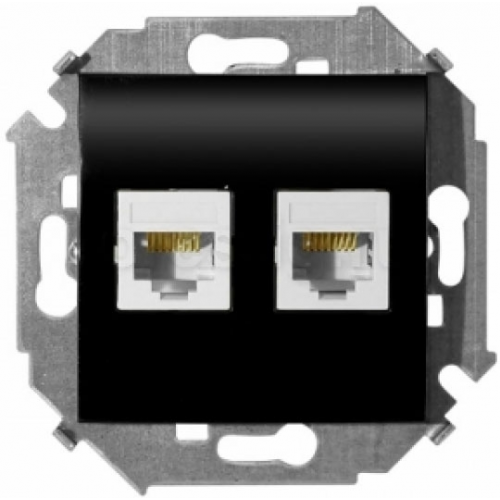  Розетка компьютерная двойная RJ45 кат.5е, Systimax, графит Simon 15 1591593-038