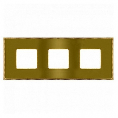  Рамка Belle Epoque Metal Bright gold / Bright gold 3-постовая гор/верт. Fede FD01433OBOB