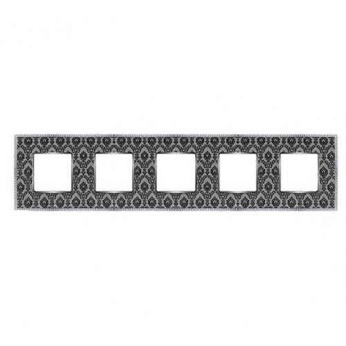  Рамка Belle Epoque Tapestry Decornoir / Bright chrome 5-постовая гор/верт. Fede FD01445DNCB