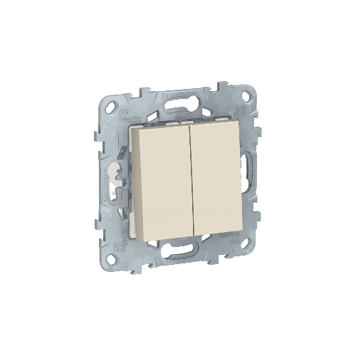 Переключатель 2-клав, перекрестн, 2 x сх. 7 10 AX, 250 В, Бежевый Schneider Electric NU521544