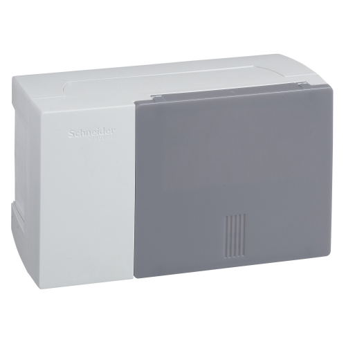  MINI PRAGMA щит навесной с дымчатой дв. 1ряд/4мод,ip40,ik07,50а,2 клеммы,Италия, Schneider Electric MIP12104T