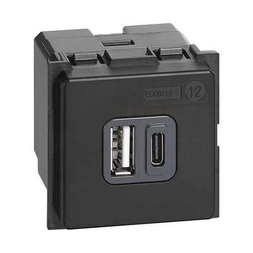 Bticino Living Now - зарядка USB 3A тип A e C 2 K4287C2