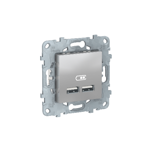  Розетка USB, 2-местная, 5 В / 2100 мА, Алюминий Schneider Electric NU541830