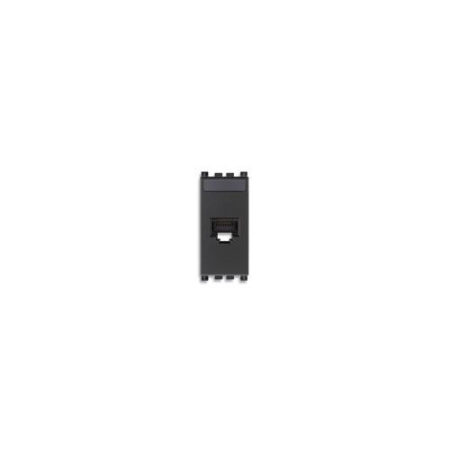  Розетка rj45 netsafe cat6a ftp, серая Vimar Arke 19339.16