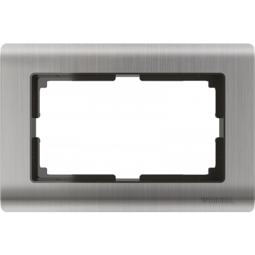 Рамка для двойной розетки (глянцевый никель) Metallic Werkel a047236 WL02-Frame-01-DBL