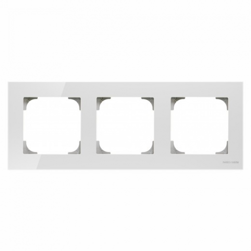  CB Рамка Sky Белое стекло 3-постовая ABB 8573