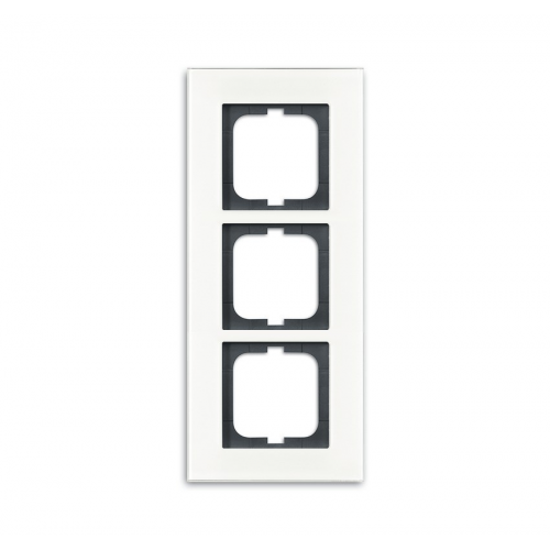  Рамка Carat Белое стекло 3-постовая ABB 1723-811
