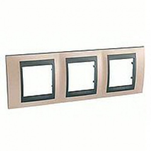  Рамка Unica Top Оникс / Графит 3-постовая Schneider Electric MGU66.006.296