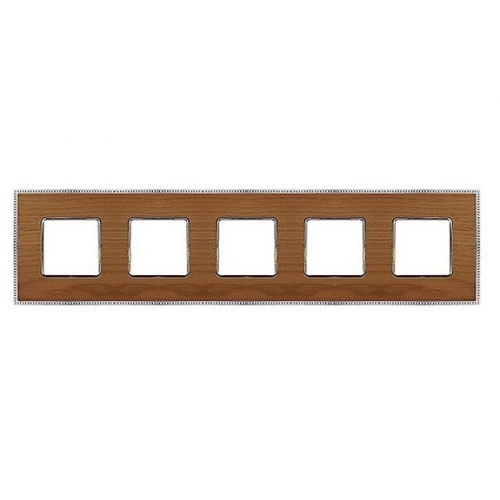  Рамка Belle Epoque Wood Cherry / Bright chrome 5-постовая гор/верт. Fede FD01455CCB