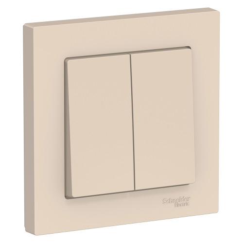  Atlasdesign 2-клавишный Выключатель, сх.5, 10АХ, в сборе, Бежевый Schneider Electric ATN000252