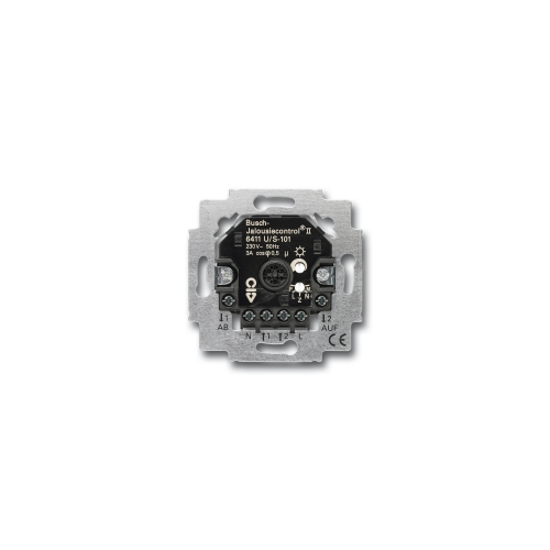  (6411 U/S-500-101), Механизм электронного выключателя жалюзи Busch-Jalousiecontrol, с возможностью подключения датчиков, 3А при cos?=0.5, ABB 6410-0-0380