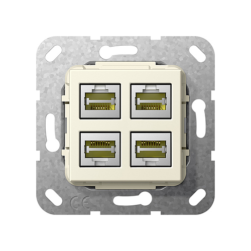  Разъем MJ RJ45 Cat 6A 10 GB 4 местн. Кремовый Кремовый Gira 569801