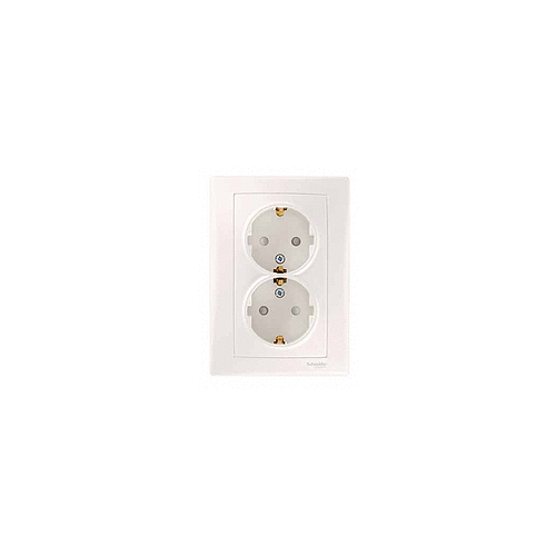  Розетка двойная c з\к, без шт, бежевый Schneider Electric SDN3000647