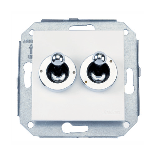  Двойная кнопка(тумблерная)10A-250V ~ 24V DC, хром/металлик Fontini 67345612