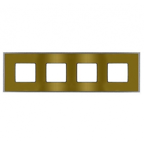  Рамка Belle Epoque Metal Bright gold / Bright chrome 4-постовая гор/верт. Fede FD01434OBCB