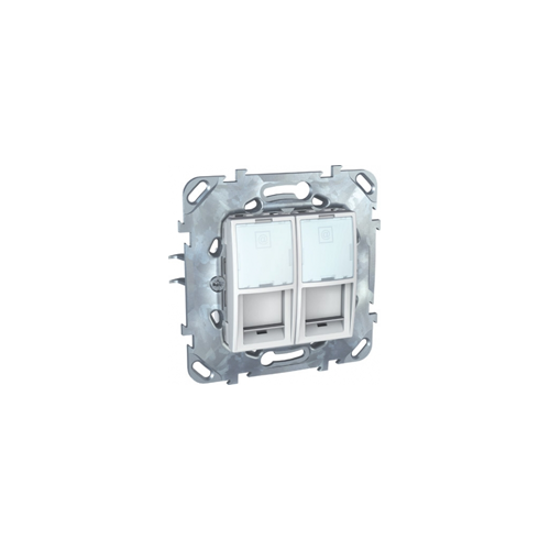  Компьютерная розетка 2хRJ45 кат. 5е, с полем для надписи белый Schneider Electric MGU5.2020.18ZD