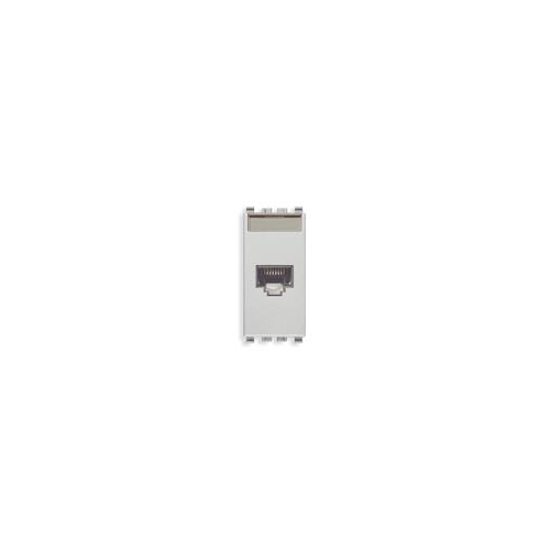  Розетка rj45 netsafe cat6 utp 110, серебро матовое Vimar Eikon 20339.6.N