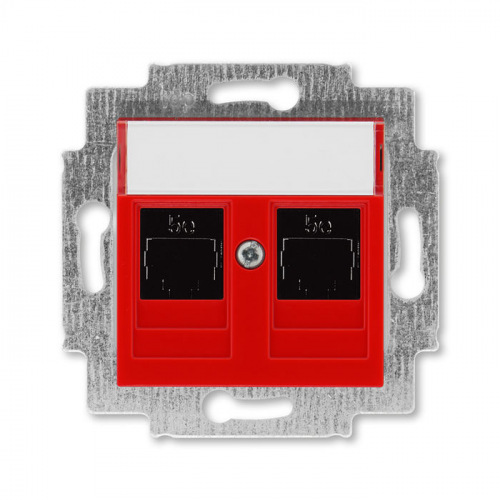 Розетка телефонная ABB Levit двойная 2хRJ45 категория 5e красный 5014H-A51018 65W 2CHH295118A6065