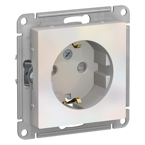  Atlasdesign Розетка с заземлением со шторками, 16А, механизм, Жемчуг Schneider Electric ATN000445