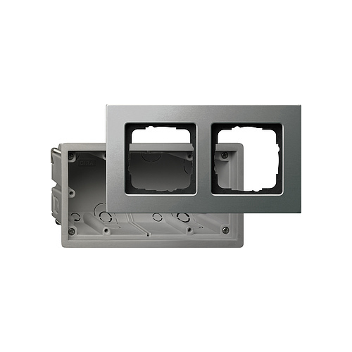  Монтажная коробка Е22 двухместная с рамкой Gira E22 2882202