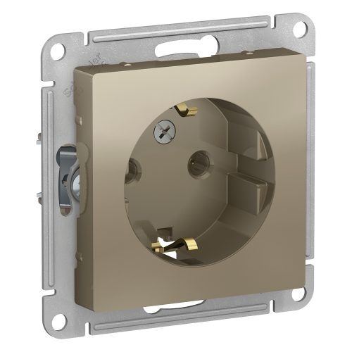  Atlasdesign Розетка с заземлением, 16А, механизм, Шампань Schneider Electric ATN000543
