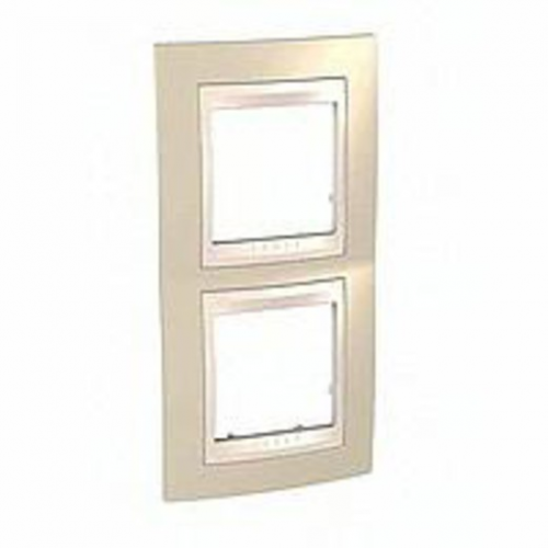  Рамка Unica Хамелеон песчаный / Бежевый 2-постовая вертикальная Schneider Electric MGU6.004V.567