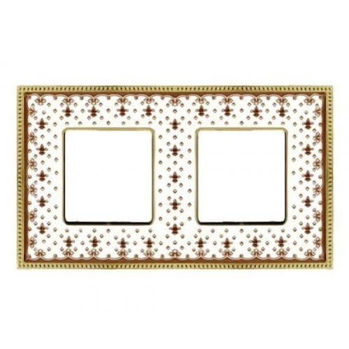 Рамка Belle Epoque Porcelain Brown LYS / Bright gold 2-постовая гор/верт. Fede FD01472MAOB