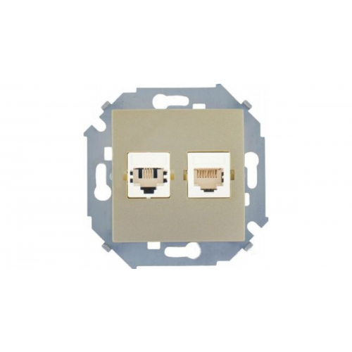  Розетка компьютерная RJ45 кат.6а (АМР, FTP), шампань Simon 15 1591563-034