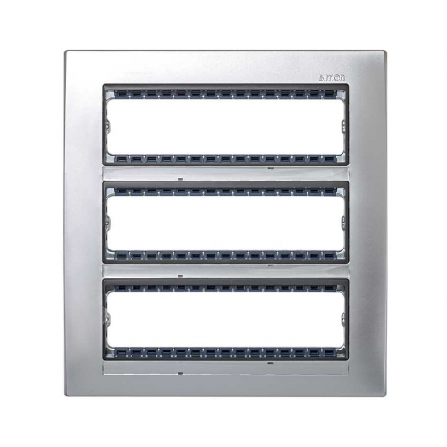  Рамка, 24 узких (12 широких) модулей в 3 ряда (+суппорт), 268*250*10,5мм, S82C, графит Simon 82 82852-38