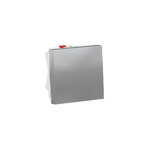  Выключатель 1-клавишный, кнопочный, сх. 1 10 A, 2модуля, Алюминий Schneider Electric NU320630