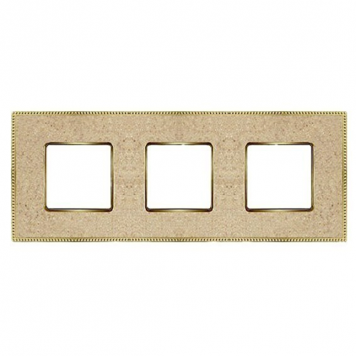  Рамка Belle Epoque Corinto Auroramarble / bright gold 3-постовая гор/верт. Fede FD01463AMOB