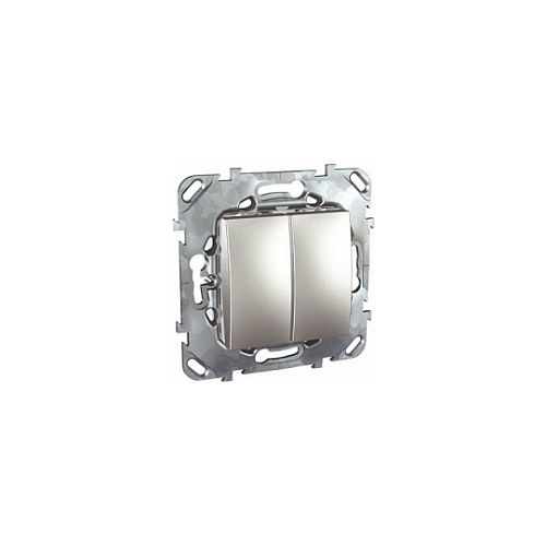  Двухклавишный выключатель (сх.5) алюминий Schneider Electric MGU5.211.30ZD