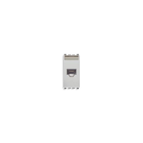  Розетка rj45 netsafe cat5e utp 110, серебро матовое Vimar Eikon 20339.4.N