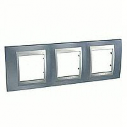  Рамка Unica Top Грей / Алюминий 3-постовая Schneider Electric MGU66.006.097