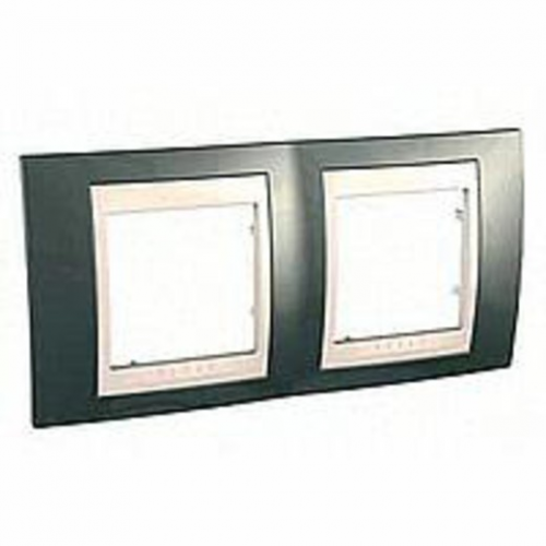  Рамка Unica Хамелеон шампань / Бежевый 2-постовая Schneider Electric MGU6.004.524