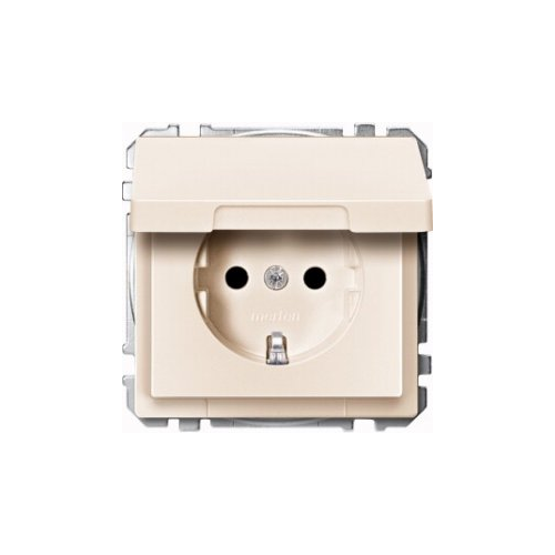  Механизм розетки SCHUKO с крышкой, бежевый Merten MTN2310-4044