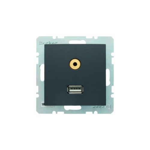 BMO USB/3.5mm AUDIO B.x цвет: антрацитовый Berker 3315391606