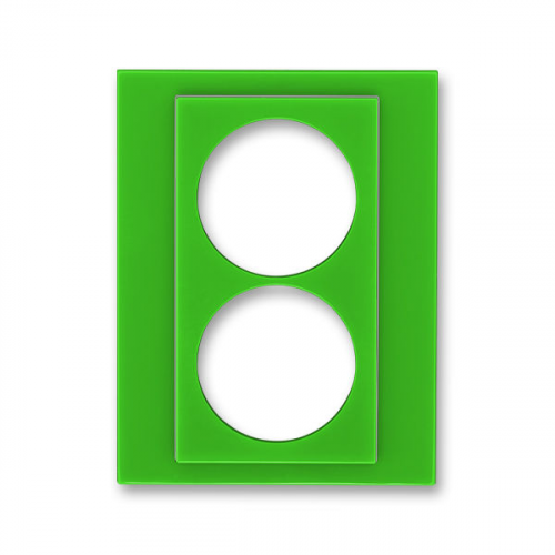 Сменная панель ABB Levit на розетку с заземлением двойную зелёный ND5513H-A2223 67 2CHH132223A8067