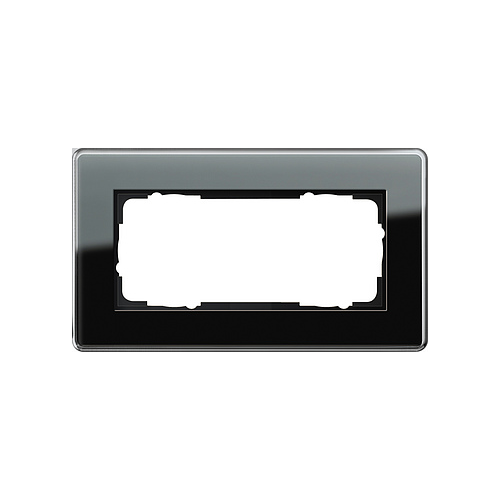  Рамка без перегородки Esprit Glass C Черное стекло 2-постовая Gira 1002505