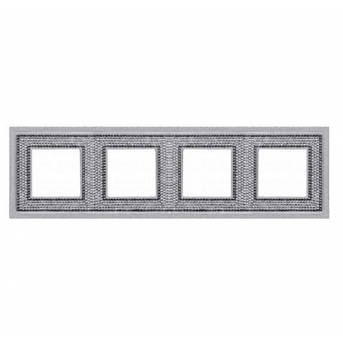  Рамка Crystal De Luxe Bright chrome 4-постовая Fede FD01294CB