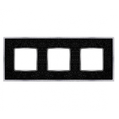  Рамка Belle Epoque Corinto Blackquartz / Bright chrome 3-постовая гор/верт. Fede FD01463BQCB