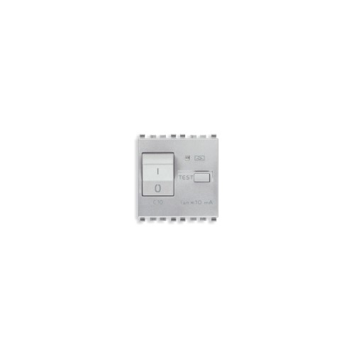  Выключатель термомагнитный /дифферн 1p+n c10 10ma, серебро матовое Vimar Eikon 20411.10.N