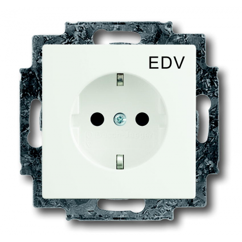  (20 EUCKS/DV-884), Розетка SCHUKO 16А 250В с маркировкой EDV, цвет белый бархат, ABB 2013-0-5327