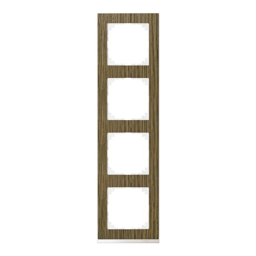  Рамка M-Pure Decor Дуб / Бриллиантовый белый 4-постовая Merten MTN4040-3674