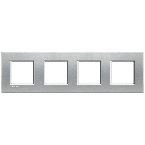  Рамка LivingLight Квадрат Алюминий 2+2+2+2 модуля Bticino LNA4802M4TE