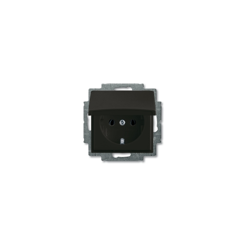  (20 EUK-95-507), Розетка SCHUKO 16А 250В, с крышкой, серия Basic 55, цвет chateau-black, ABB 2018-0-1499