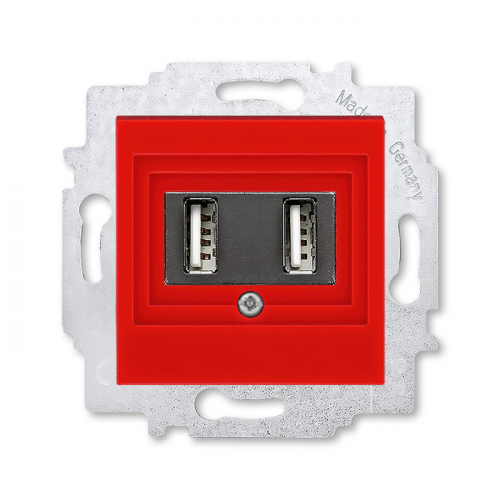 USB зарядка двойная ABB Levit красный 5014H-A00040 65W 2CHH290040A6065